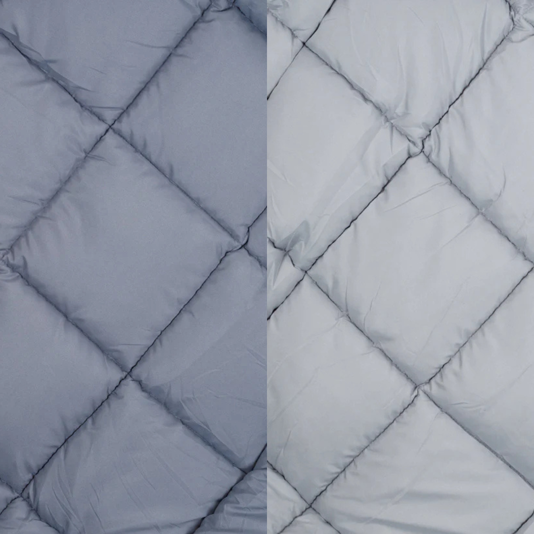 Luxe Easybed dekbed in donkergrijs en zilvergrijs met vaste overtrek. Hygiënisch, ademend en wasbaar dekbed dat comfort en gemak biedt in elk seizoen.