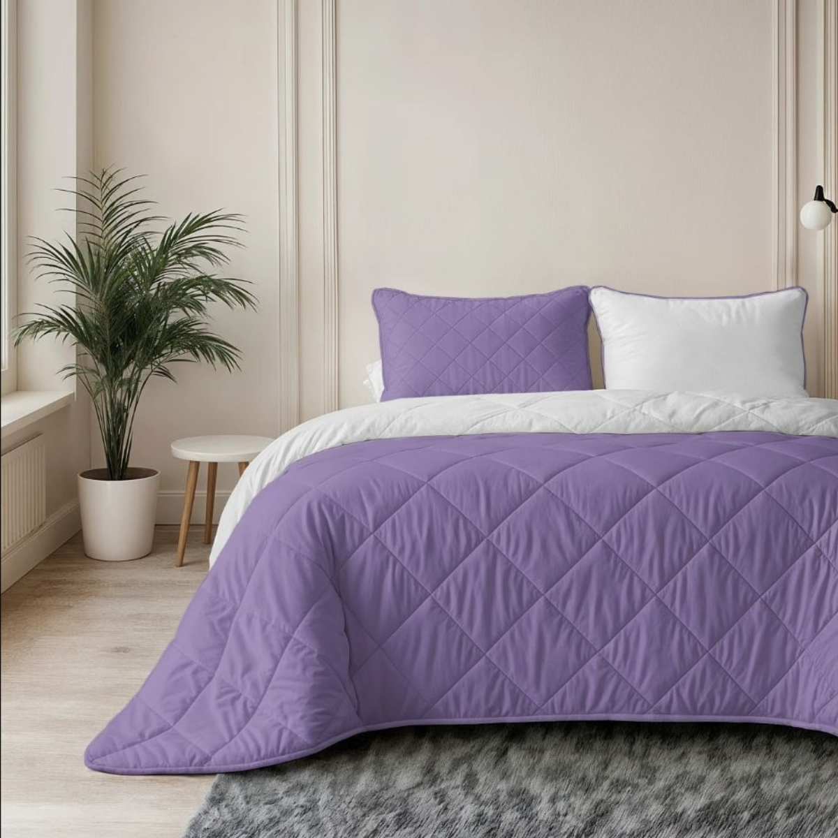 Dekbed Uni Beige & Lavendel - Voor het hele jaar (1+1) – tweede productweergave | Abrigu