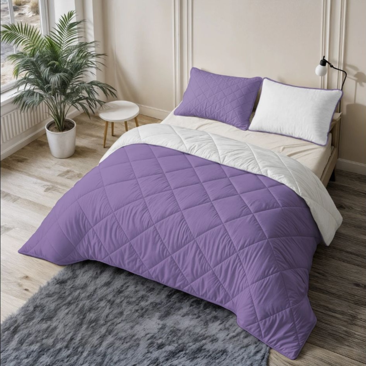 Dekbed Uni Beige & Lavendel - Voor het hele jaar (1+1) – productfoto 5 | Abrigu