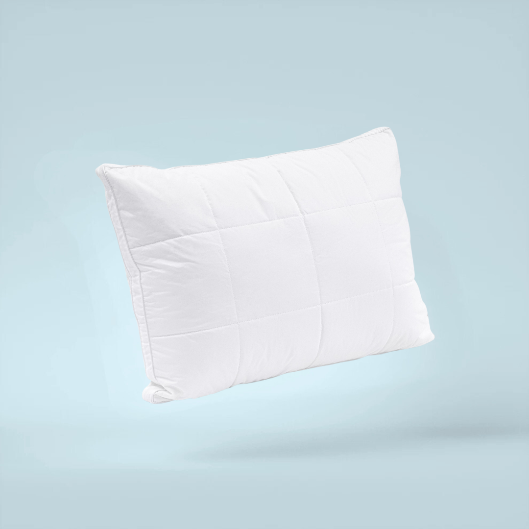 3-kamer microgel veren hoofdkussen van Abrigu. Luxe en ondersteunend kussen met optimale drukverdeling voor een gezonde en comfortabele nachtrust.