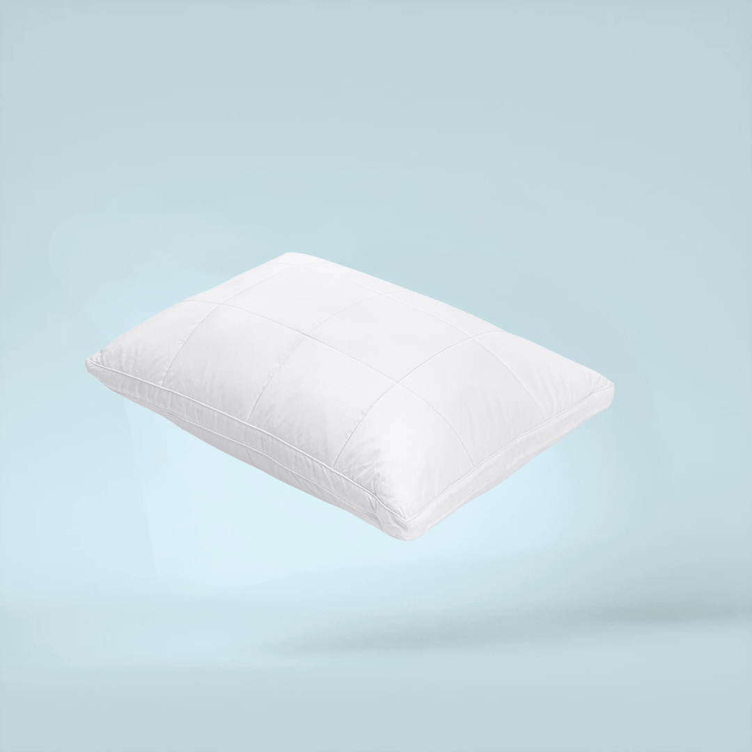 3-kamer microgel veren hoofdkussen van Abrigu. Luxe en ondersteunend kussen met optimale drukverdeling voor een gezonde en comfortabele nachtrust.