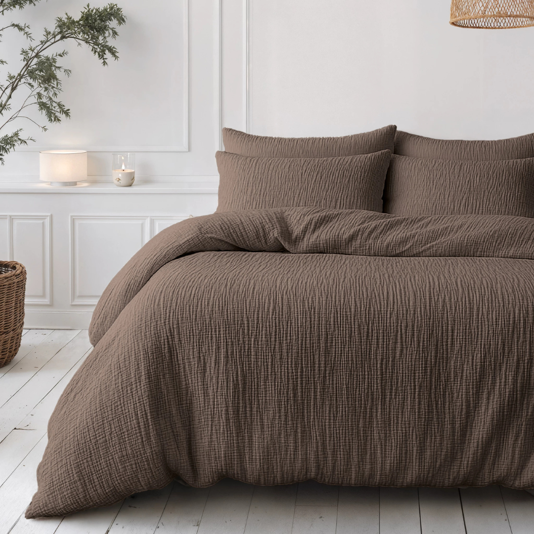 Abrigu Original Dekbed Mousseline Bruin - Voor het hele jaar