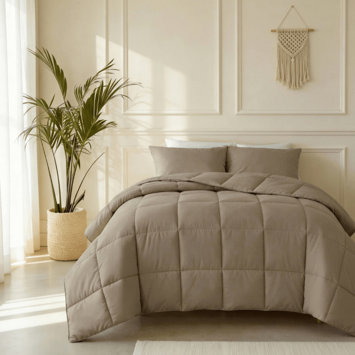 Abrigu Original Dekbed Percale Taupe - Voor het hele jaar