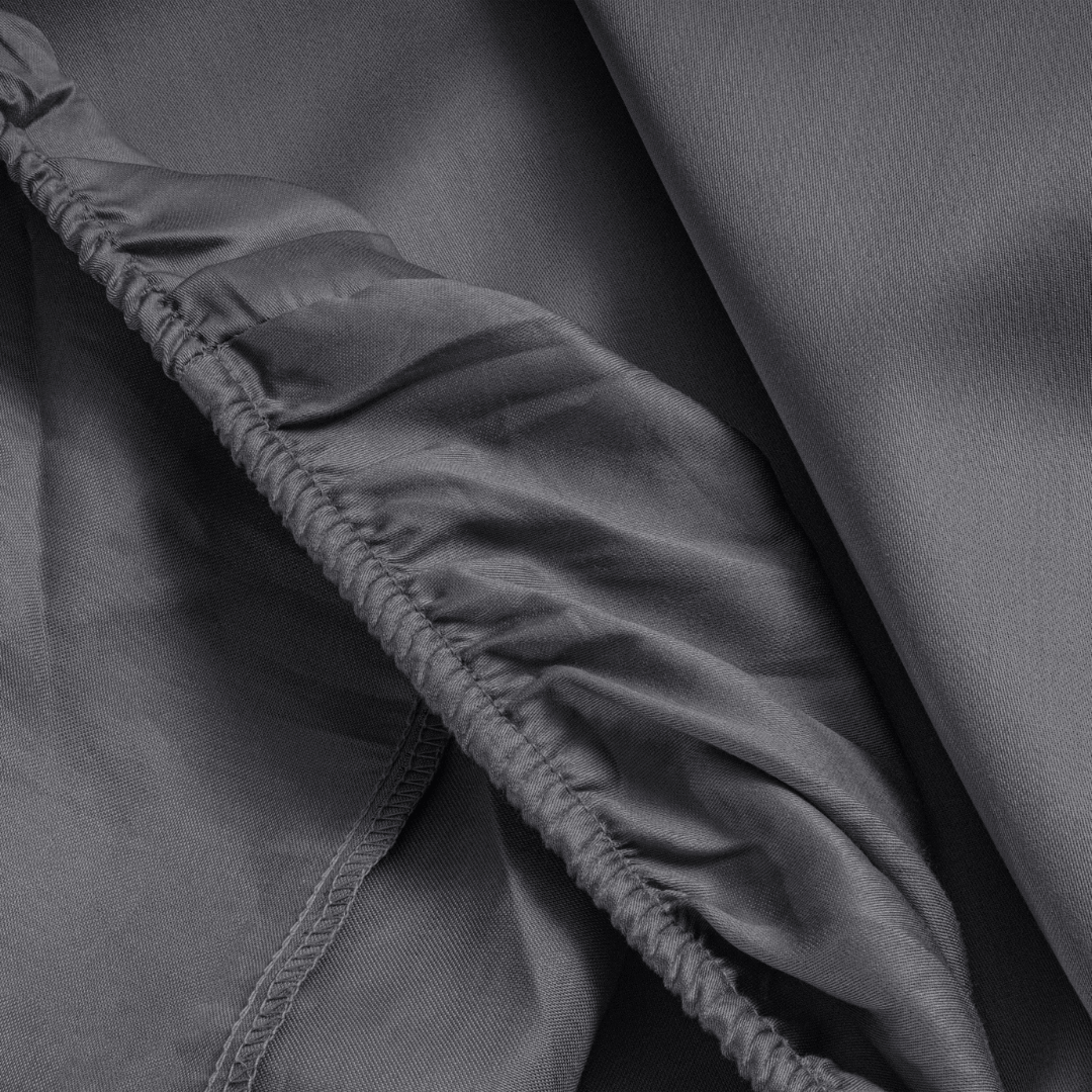 Katoensatijn Antraciet - Hoeslaken