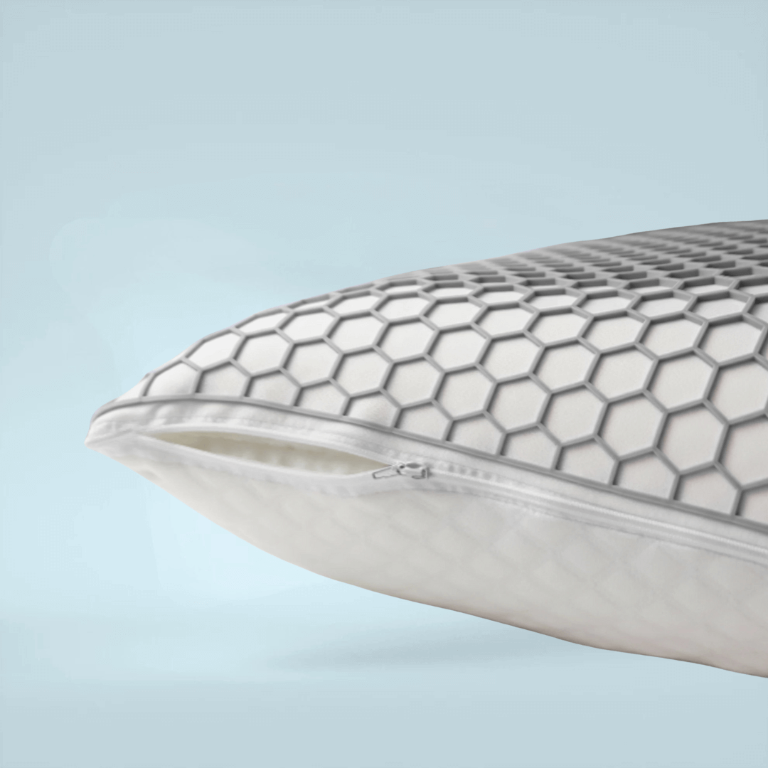 CloudRest hoofdkussen van Abrigu. Zacht en ondersteunend kussen met ademende structuur voor optimaal slaapcomfort en drukverlichting.