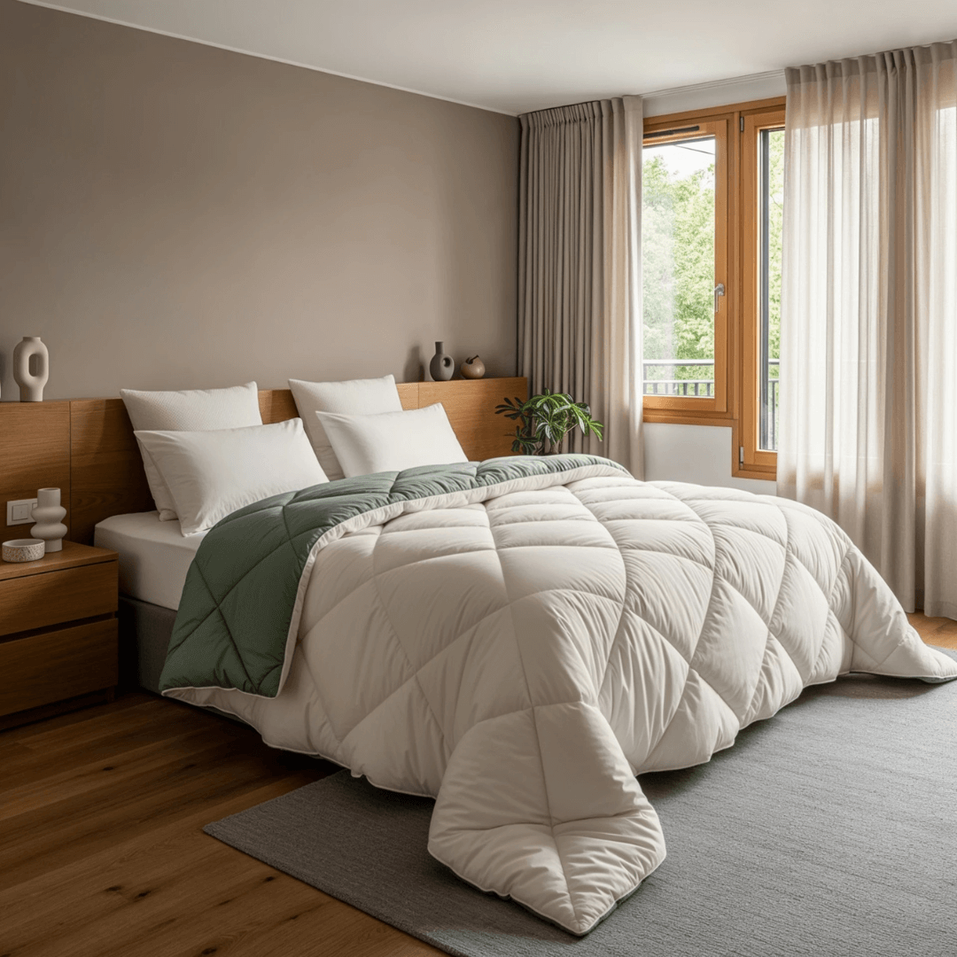 Abrigu Original Dekbed Creme & Groen - Voor het hele jaar