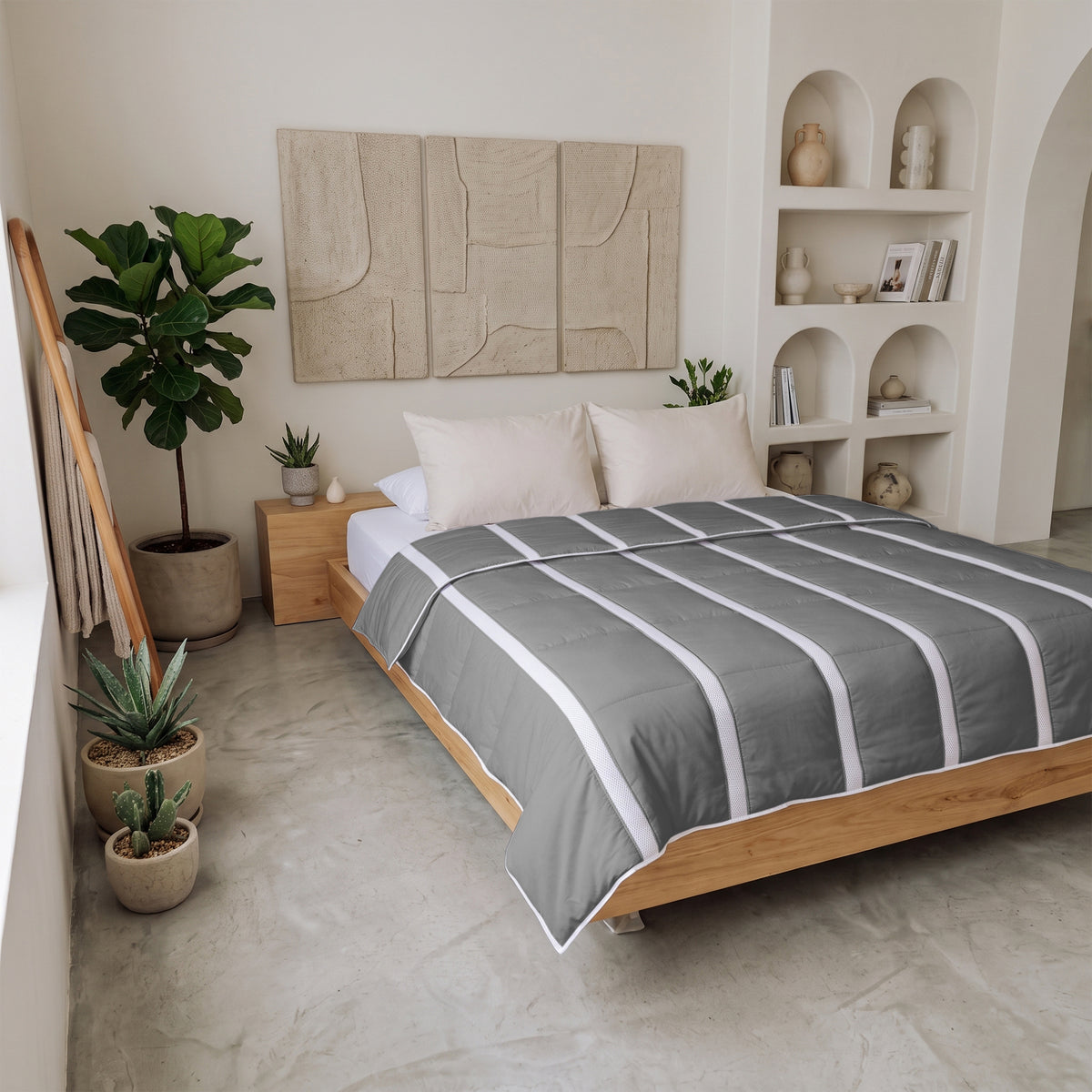Ventilatie Dekbed Grijs - Zomerdekbed – detailweergave | Abrigu