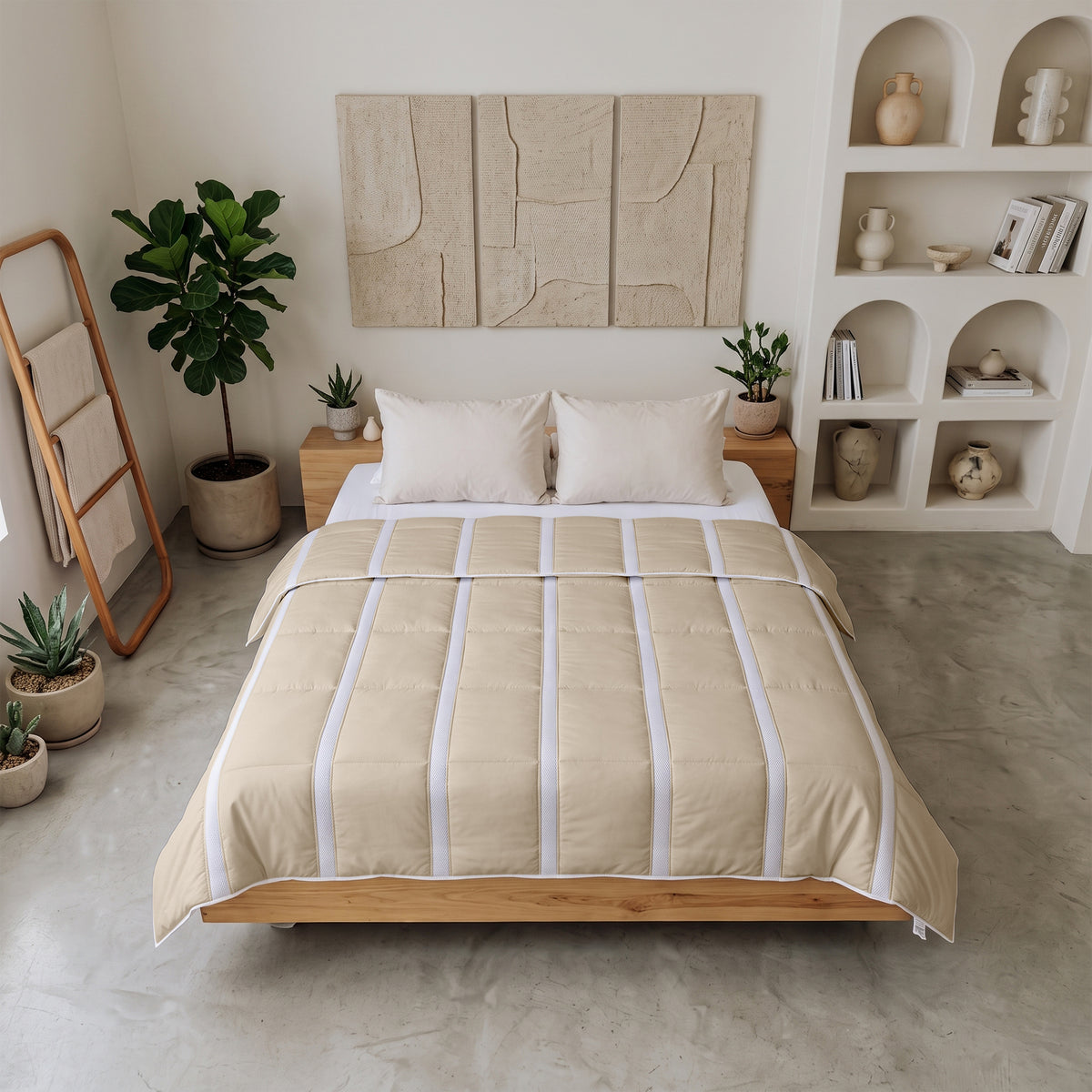 Ventilatie Dekbed Taupe - Zomerdekbed – tweede productweergave | Abrigu