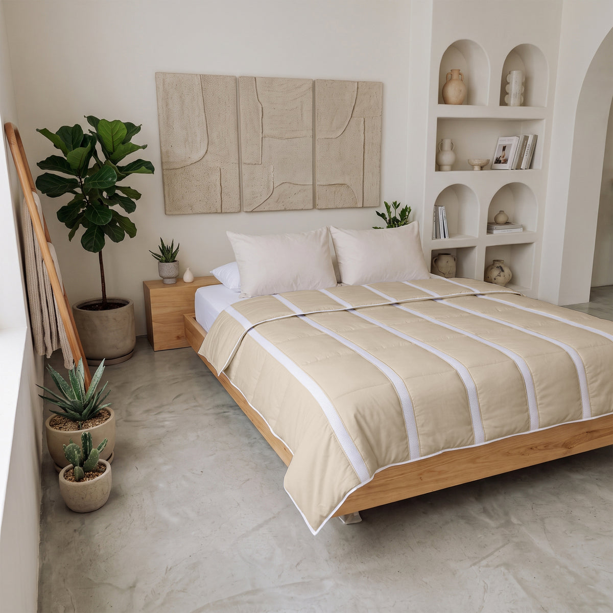 Ventilatie Dekbed Taupe - Zomerdekbed – detailweergave | Abrigu