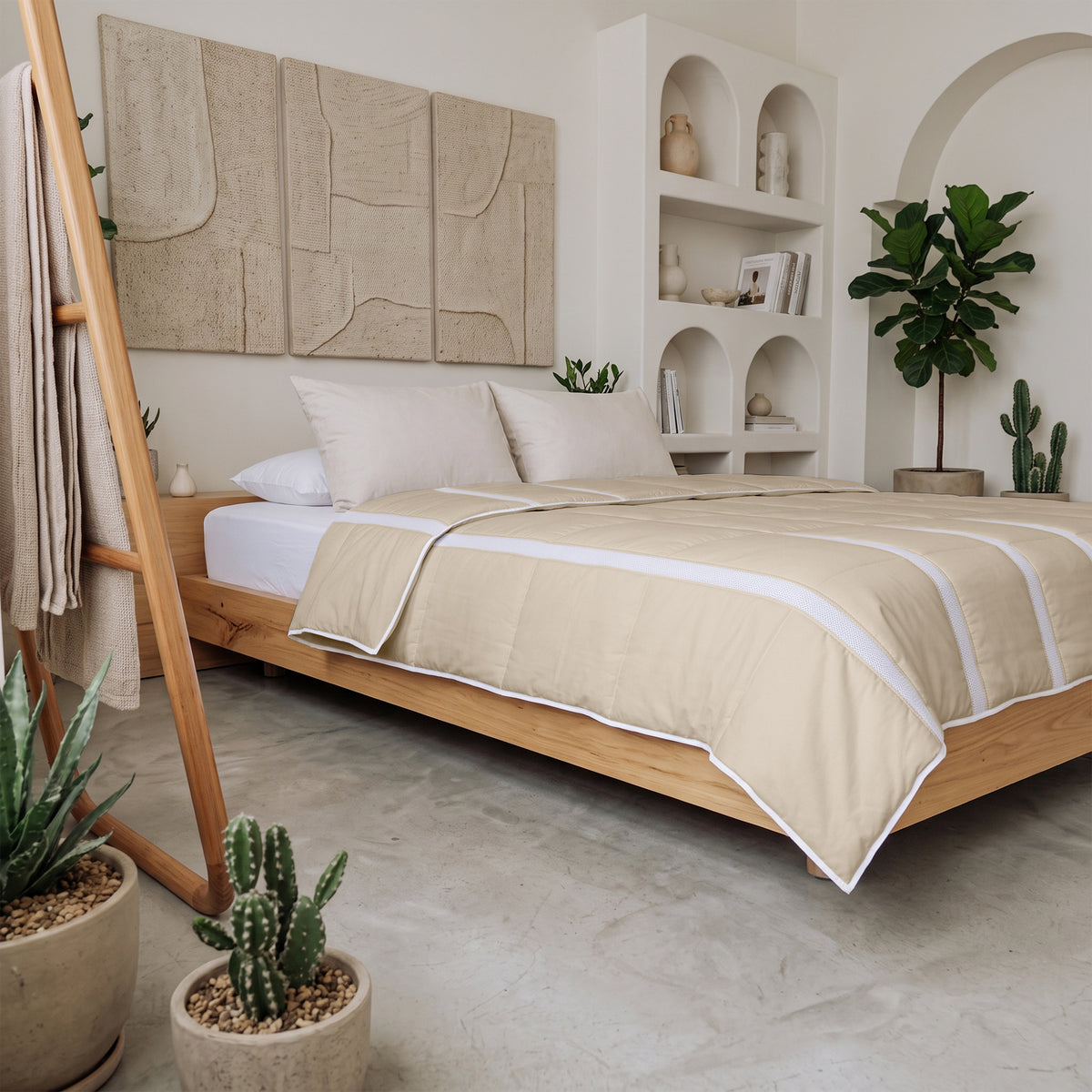 Ventilatie Dekbed Taupe - Zomerdekbed – extra productweergave | Abrigu