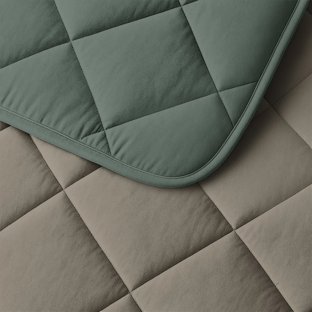 Abrigu Original Dekbed Taupe & Groen  - Voor het hele jaar