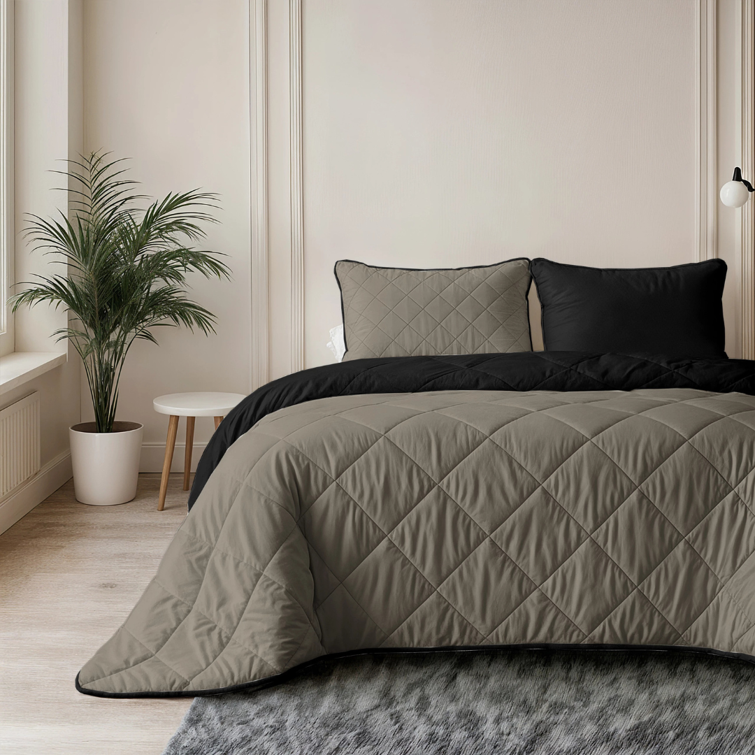 Abrigu Original Dekbed Taupe & Zwart  - Voor het hele jaar