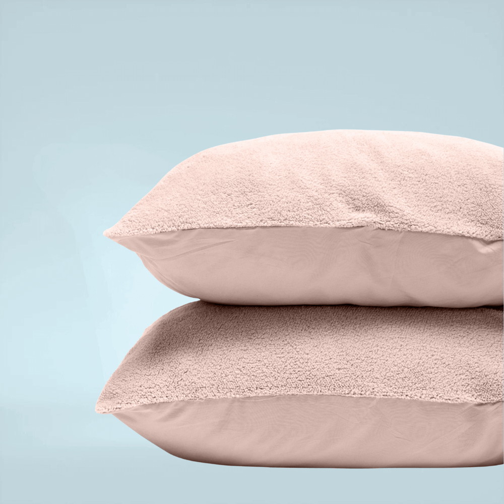Teddy Kussensloop Roze - Set van 2