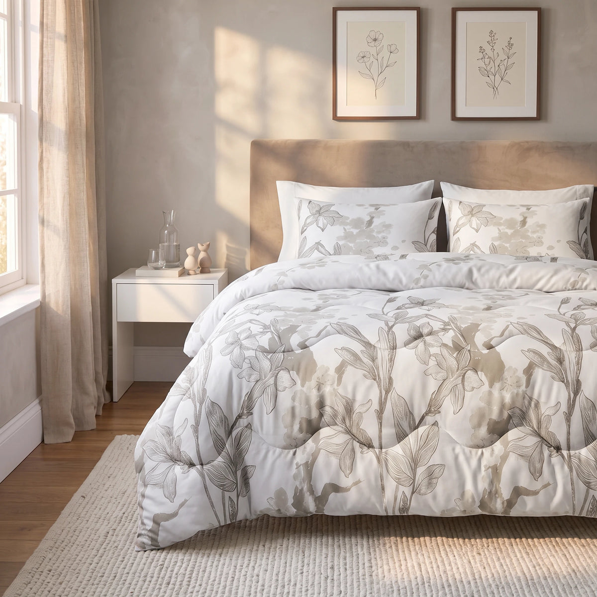 Abrigu Original Flynn Wit dekbed opgevouwen op witte achtergrond