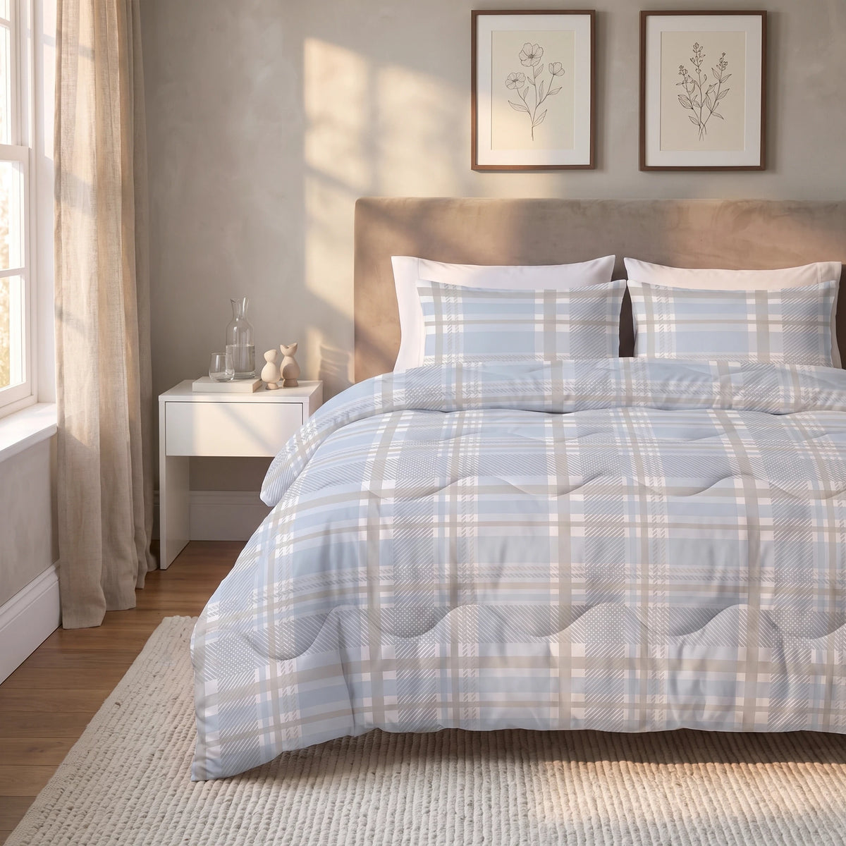 Abrigu Original Lilou Blauw dekbed opgevouwen op witte achtergrond