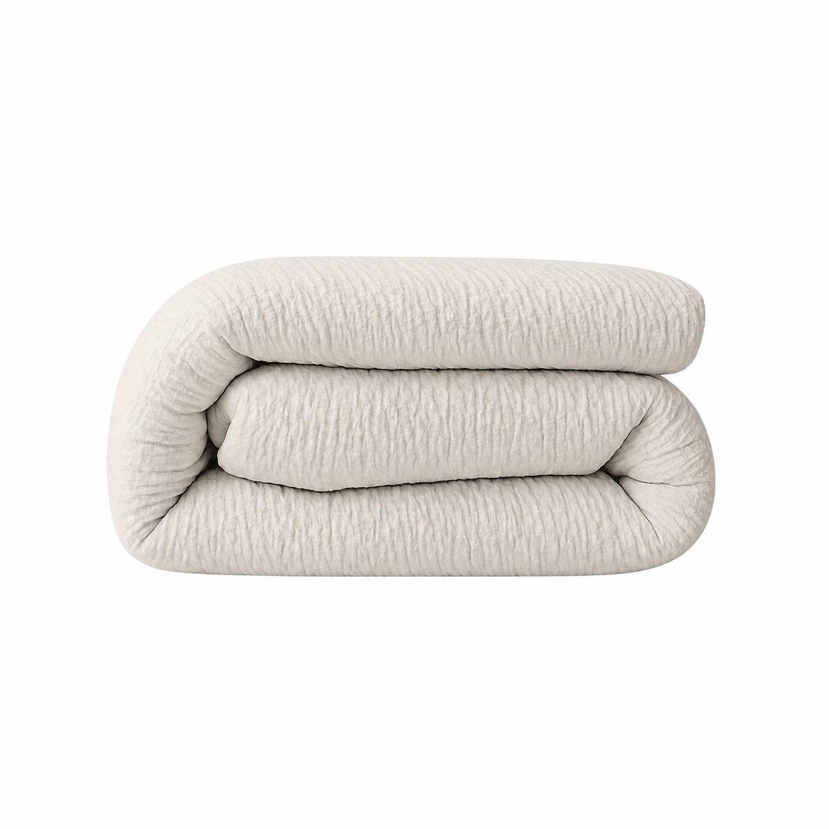 Abrigu Original mousseline dekbed Off Wit, opgevouwen op een witte achtergrond