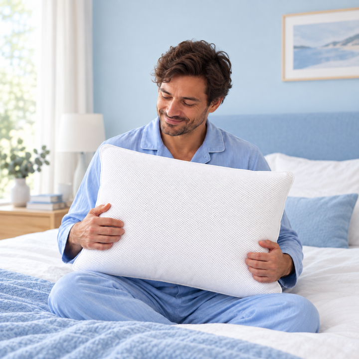 Sfeerbeeld met een wit Abrigu-ventilatiekussen